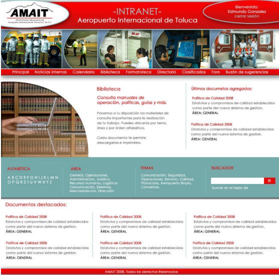 Intranet Corporativa para la AMAIT (Administradora Mexiquense del Aeropuerto Internacional de Toluca)