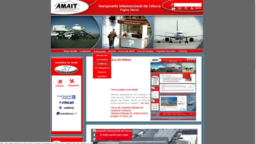 Web Site y Gestor de Contenido del Aeropuerto Internacional de Toluca